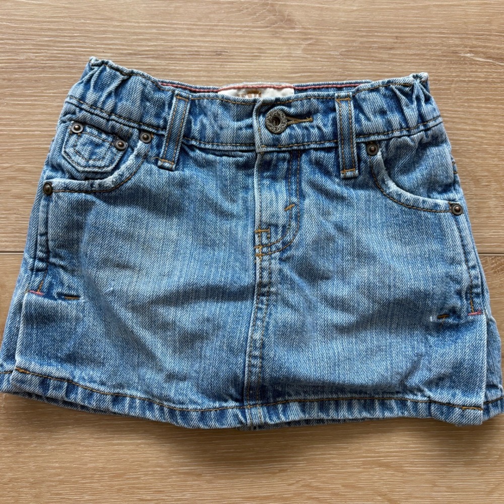 Levi Strauss Signature Girls Denim Mini Skirt skort vintage Cotton Size XS 4/5